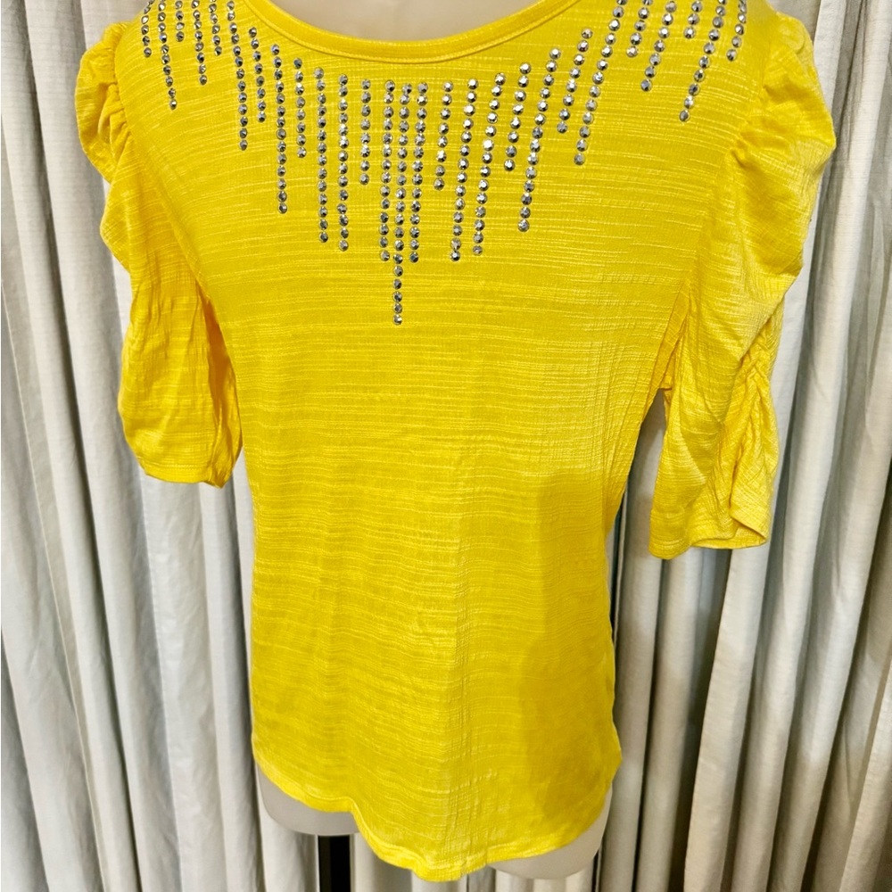 Yellow Embellished Women's Top
